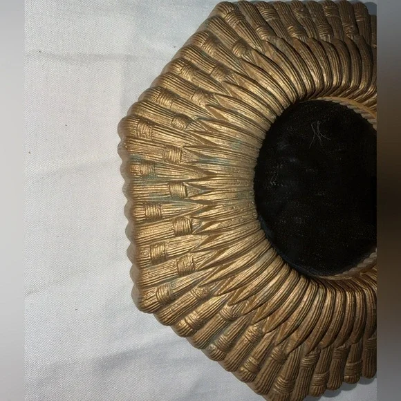 Mini Vintage Gold Sunburst Wall Mirror – 6.5" Hollywood Regency Accent - Picture 2 of 5